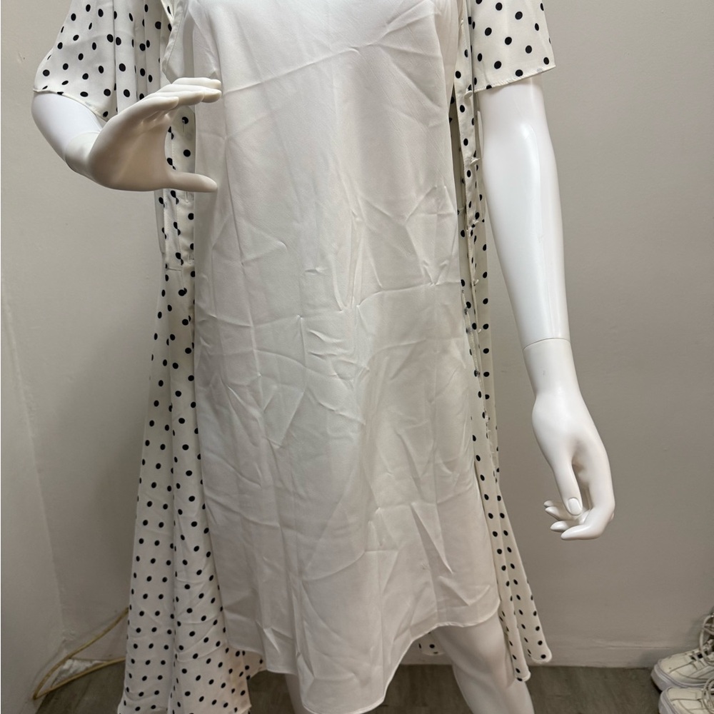 Nanette Lepore White Polka Dot short Sleeve Dress